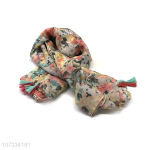 Top supplier flower printed women square scarf fashion accessories