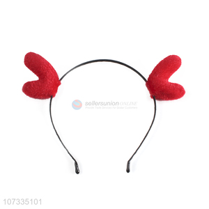 Factory Sell Hair Accessories Red Lovely Deer Horn Christmas Decorating Headband