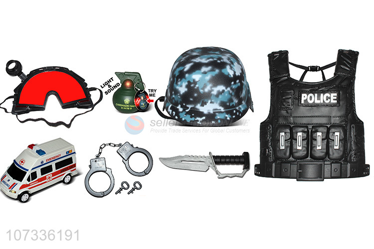 Custom Infrared Sound-Light Gun Inertia Command Car Ambulance Military Toys Play Set