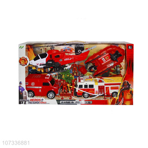 Custom Rubber Dinghy Inertial Helicopter/Fire Truck Ambulance Toy Set