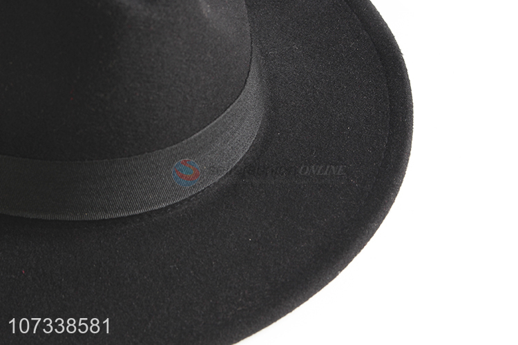 Promotional Polyester Breathable Fashion Black Panama Hat