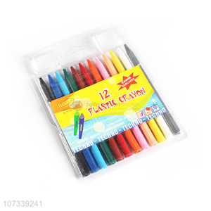 Hot Selling 12 Colors Plastic Crayon <em>Kids</em> Drawing Pen