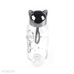 Cartoon Design Plastic Water Bottle Portable Sports Bottle