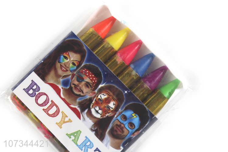 Direct Price 6 Colors Safe Non-Toxic Face Painting Sticks Washable Face Paint Crayons Kit