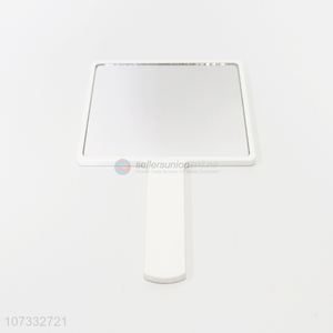 Good quality square shape white plastic mirror with handle