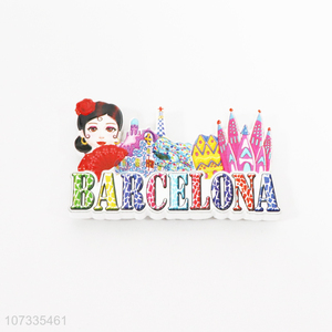 High quality Barcelona style resin fridge magnet resin souvenir