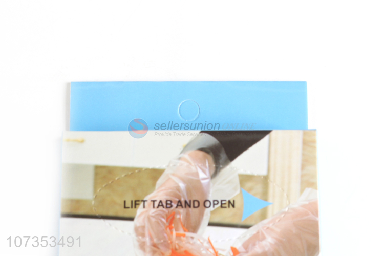Hot selling 100pcs clear disposable plastic lape gloves for food using