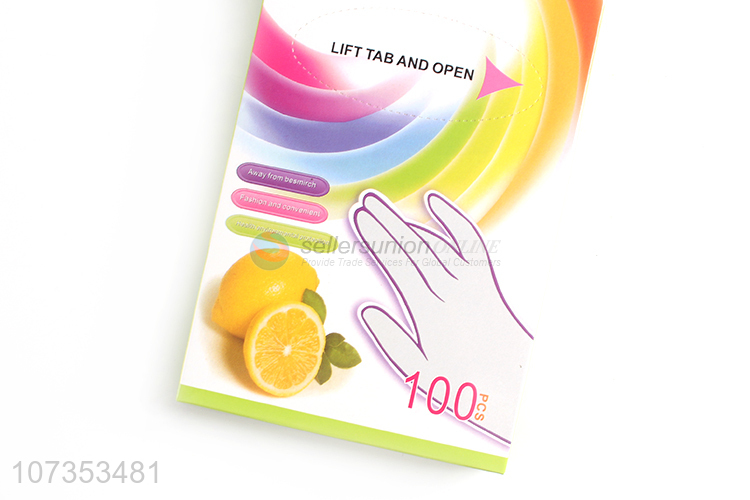 Low price 100pcs transparent disposable plastic hdpe gloves for food service