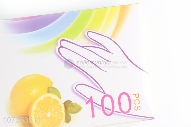 Wholesale cheap 100pcs clear food grade disposable plastic gloves hdpe gloves