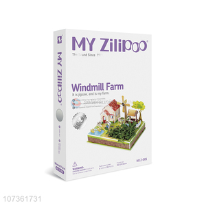 Unique Design Novel Diy Intelligent Toy Windmill Farm Planting Puzzle Toys