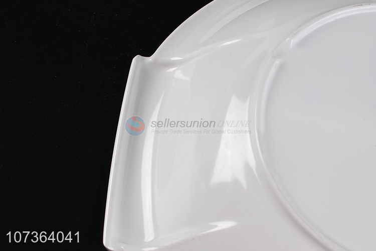 Custom Round Shallow Bowl White Melamine Tableware