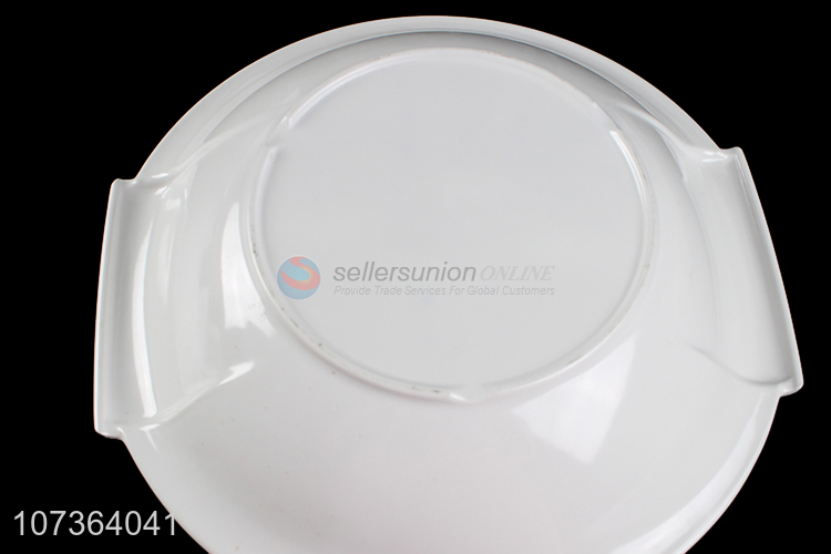 Custom Round Shallow Bowl White Melamine Tableware