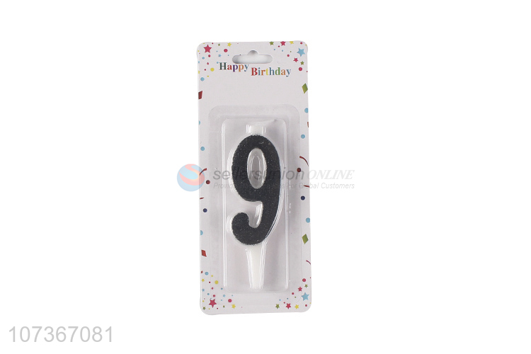 Wholesale Number 9 Birthday Candles Glitter Decor Birthday Party Cake Candles