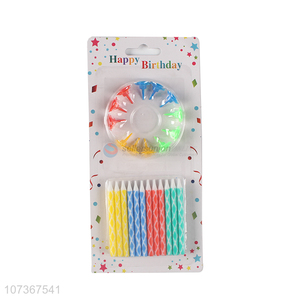 Competitive Price Paraffin Wax Colorful Birthday Cake Candles And Holders