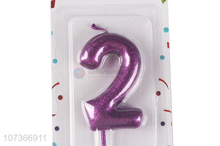 High Quality Numbers 2 Paraffin Wax Happy Birthday Candle