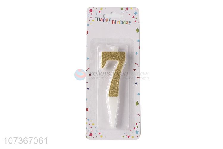 Cheap Price Number Candle Glitter Number 7 Candle Birthday Cake Candle