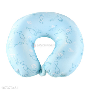 Cute design cartoon fish printed foam granule neck pillow u shape pillow
