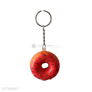 Eco-friendly PU donuts shape key chain for gifts