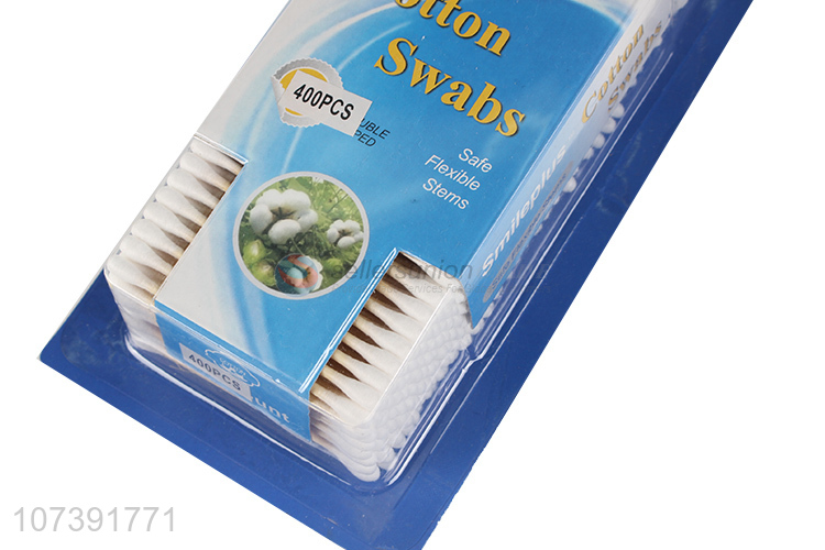 Premium Quality 400 Count Wooden Stick Double Tipped Cotton Swabs