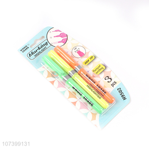 Factory direct sale 3 pieces plastic fluorescent pen kids highlighters