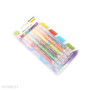 New product 6 pieces plastic highlighter pen for office and school use