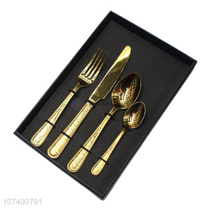 Wholesale exquisite high-end metal flatware set for western restaurant