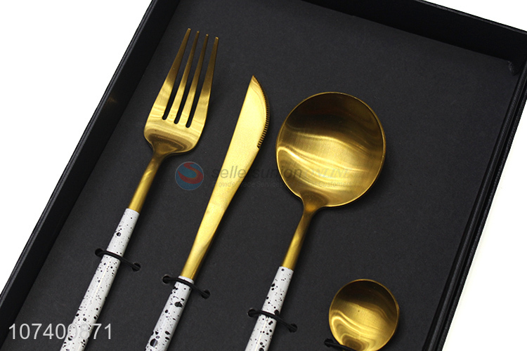 Factory price personalized 4 pieces stainless steel cutlery set