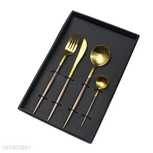 Premium products high-end metal flatware set for western restaurant