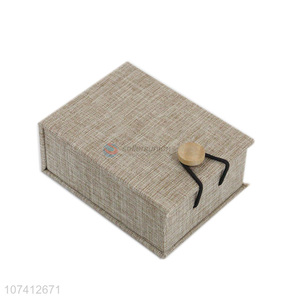 Most popular jewelry packaging box ring box with wooden buckle