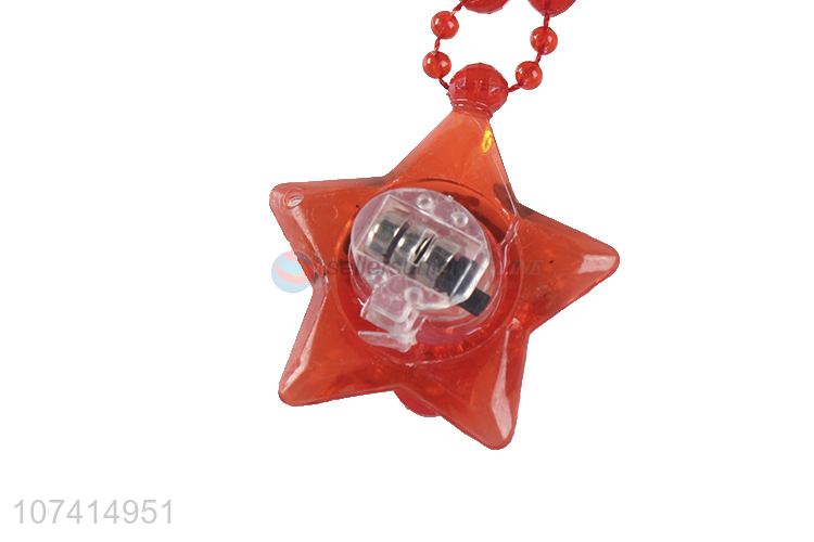 Factory Sell Star Shape Strawberry Pattern Flashing Necklace For Kids