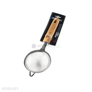 High Quality Stainless Steel Mesh Tea Strainer With Bamboo Handle