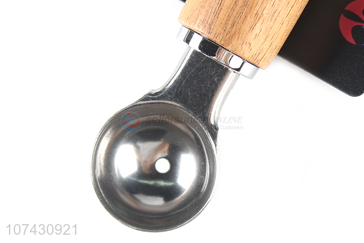 Factory Price Stainless Steel Ice Cream Scoop With Bamboo Handle
