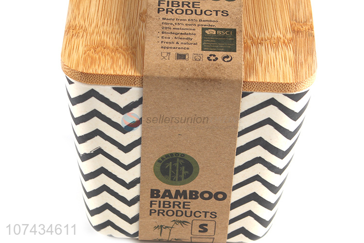 Fashion Design Bamboo Fibre Sealed Jar With Bamboo Lid