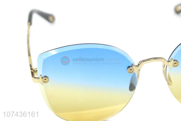 Hot products women gradient frameless sunglasses uv 400 sunglasses