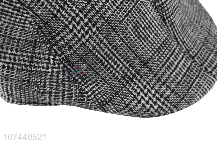 High quality fashion houndstooth peaked cap woolen winter caps
