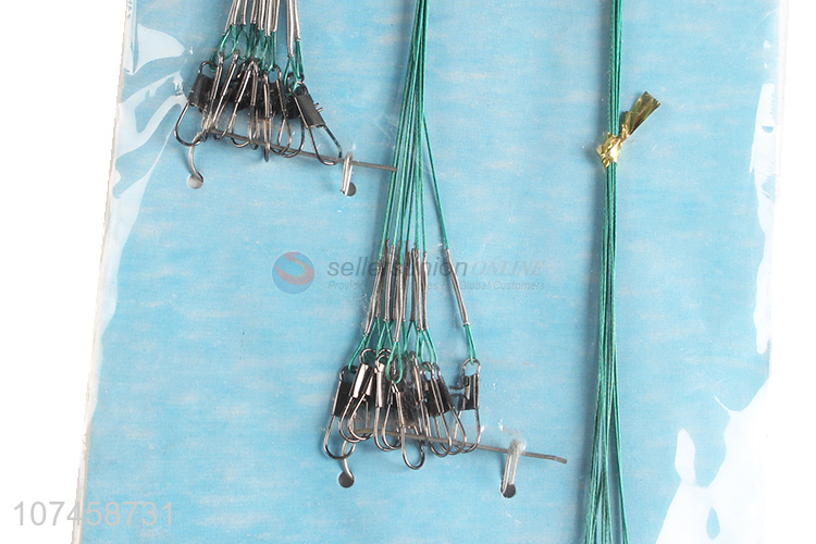 Wholesale steel fishing wire leader rigs trace line anti-bite wire leaders with snap swivel