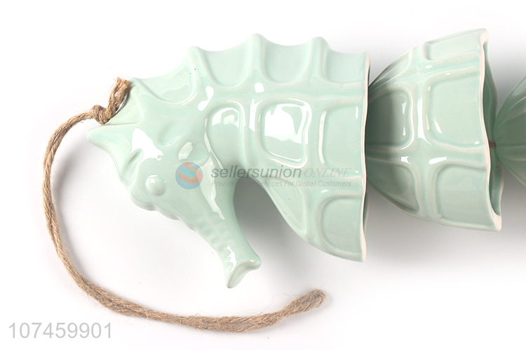 Popular Seahorse Shaped Ceramic Wind Chimes Decorative Crafts