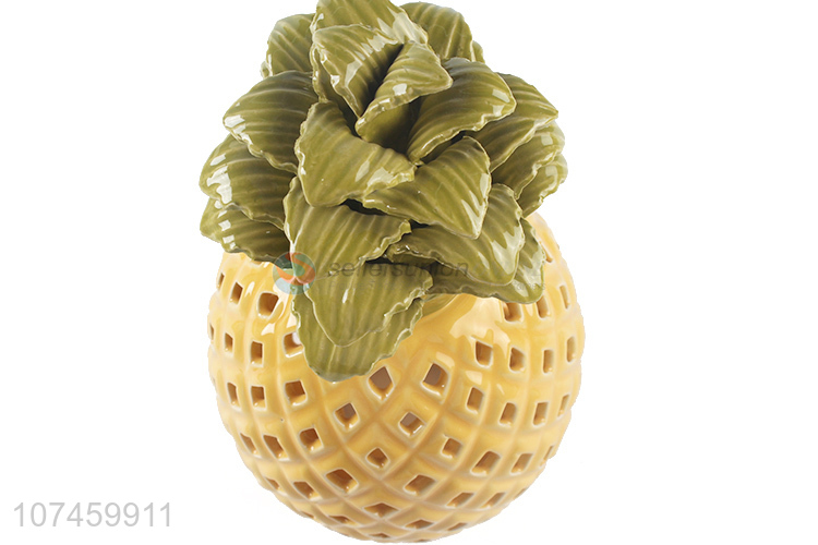 New Design Imitation Pineapple Ceramic Decoration Crafts