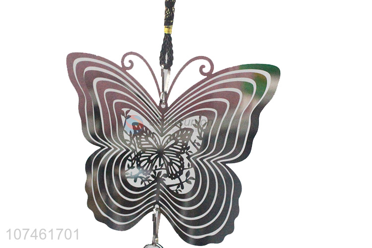 Low price outdoor decoration metal laser cutting butterfly wind chimes