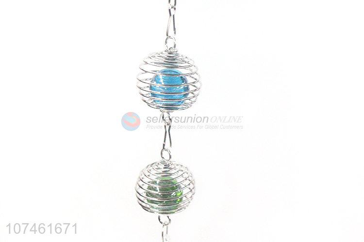 High quality outdoor decoration laser cutting circle iron wind chimes