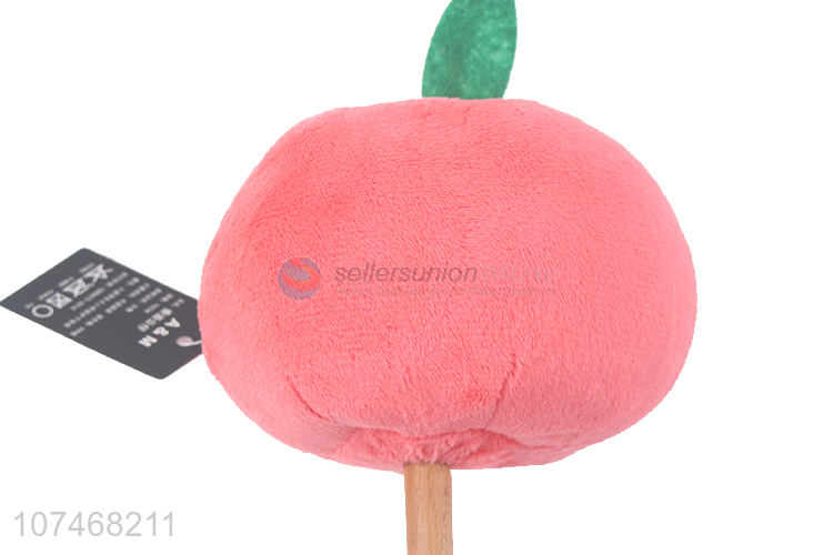 Hot products custom wooden massage stick plush apple toy