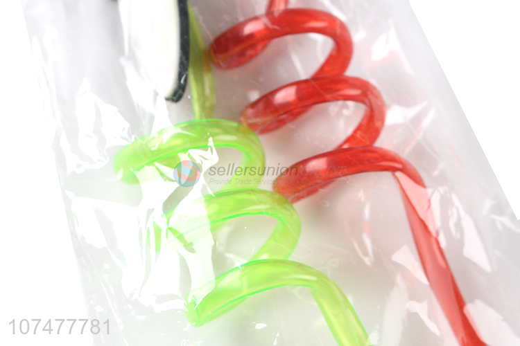 Good sale colorful cartoon pvc spiral straws bar supplies