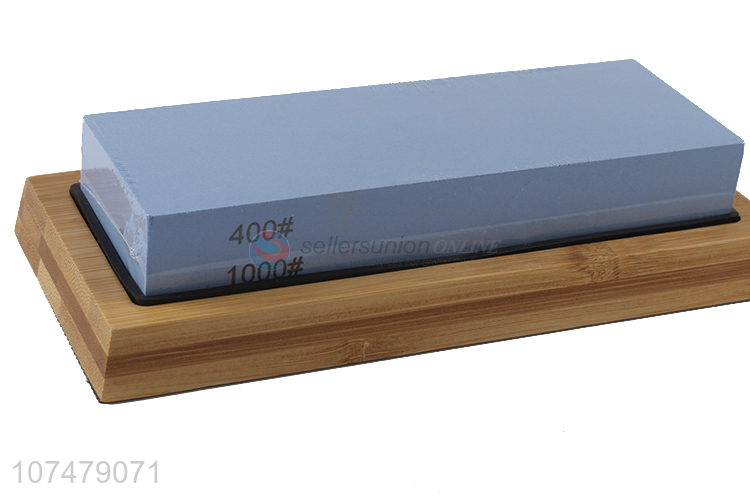 Good Sale Bamboo Base Whetstone Sharpening Stone