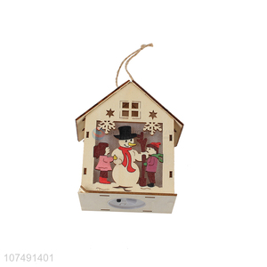 Bottom Price Christmas Led Pendent Christmas Ornaments Wooden House