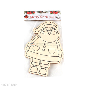 Wholesale Christmas Santa Claus Pattern Children Diy Wooden Painting Toy