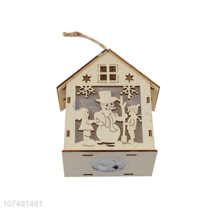 Cheap Price Christmas Wooden House Pendant Christmas Lights Decoration