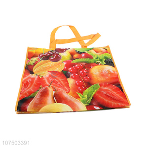 Contracted Design Fruits Printing Foldable Non-Woven Shopping Bag Tote Bag