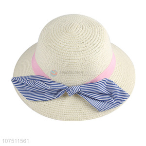 New arrival graceful women paper straw hat ribbon sun hat