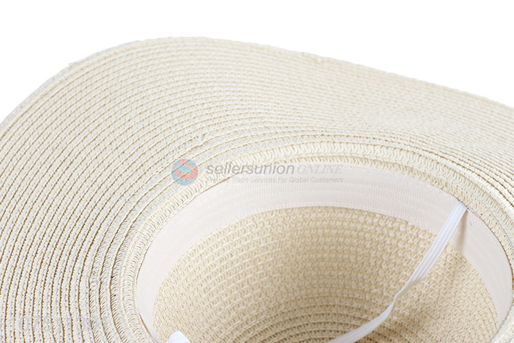 Fashionable design flower decorated straw hat beach hat for women