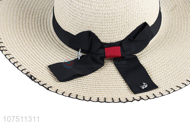 Factory price fashion ladies floppy hat summer paper straw hat